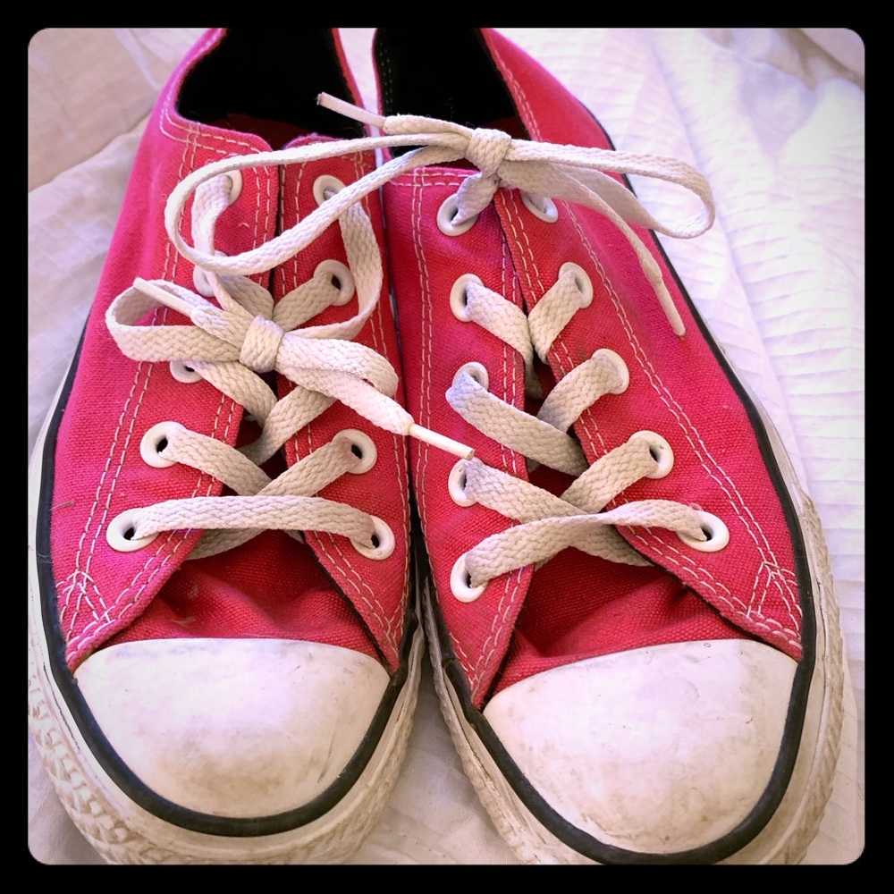 Pink converse shoes